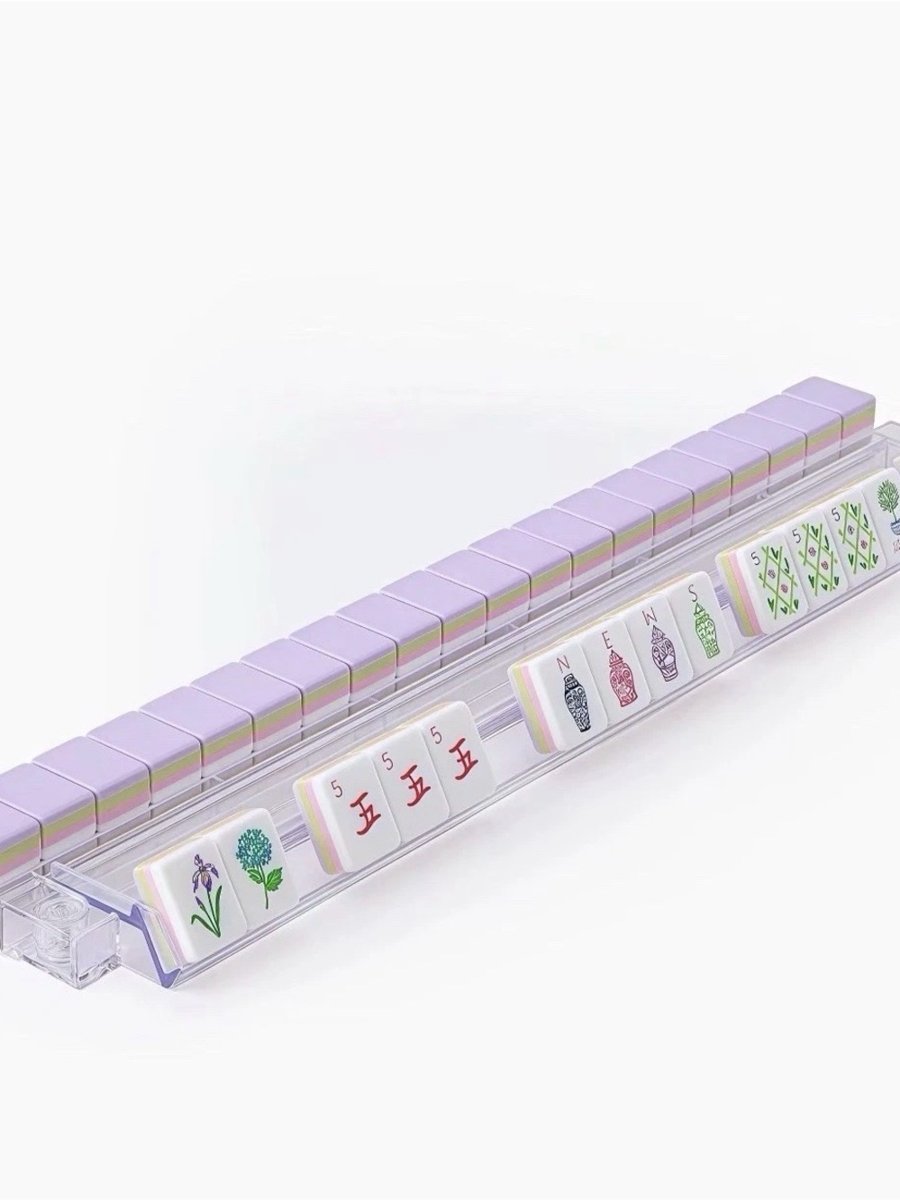 Pastel Lavender Mahjong Tiles Set, layered and engraved. Mahjongg Taylor inspire - Picture 4 of 7